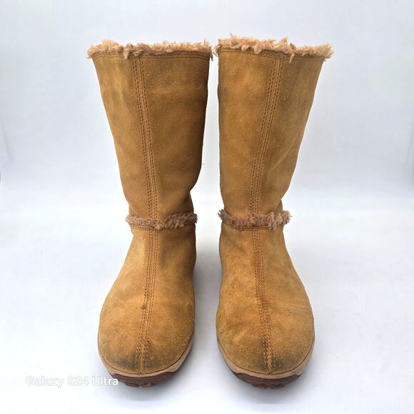Timberland Mukluk Wheat Nubuck Boots Faux Fur Lining Winter Bootie Women's 7 - Picture 4 of 10